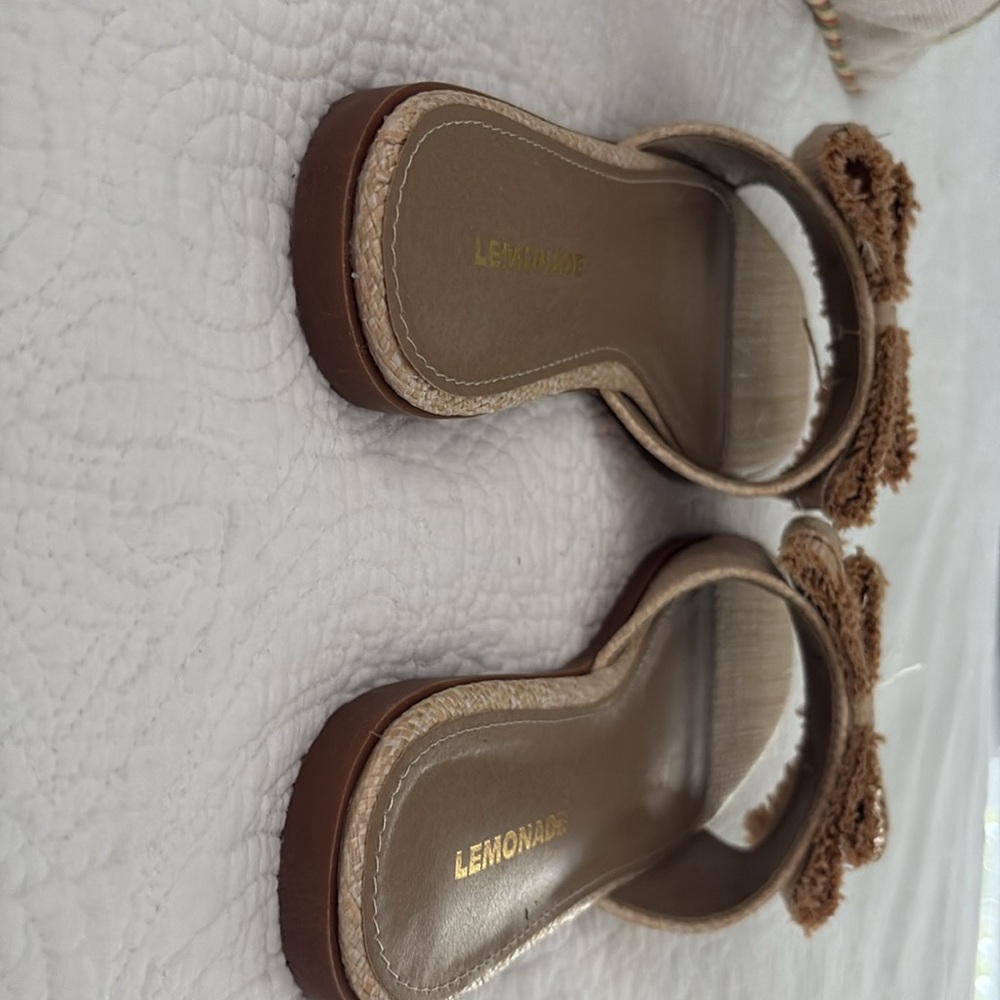 Lemonade Bow Rafia Sandals SS 9 - Picture 14 of 16